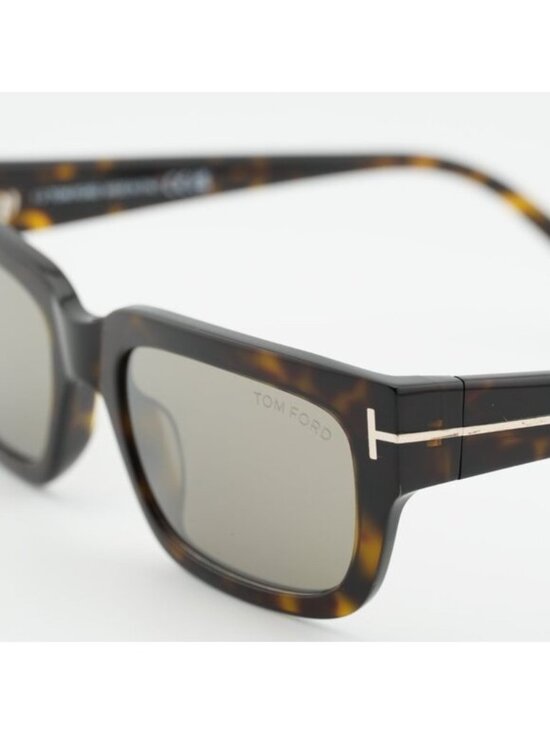 Tom Ford Ezra FT1075 52L Sunglasses Havana Rectangle Frame, Roviex Lenses